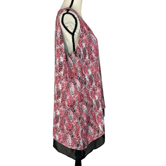 Zac & Rachel X-Large Top Sleeveless Asymmetrical Lined V-Neck Abstract Dots - Picture 4 of 9